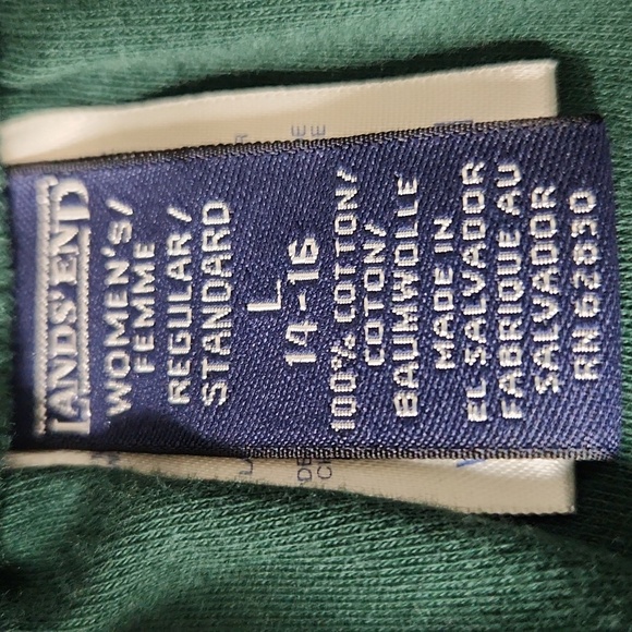 Y2K Lands End green jersey knit elastic waist casual modest  pull-on flowy skirt - Picture 5 of 7